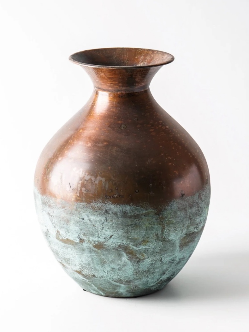 Distressed Copper Patina Vase